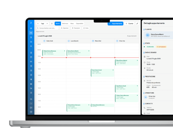onSuite - agenda appuntamenti su laptop